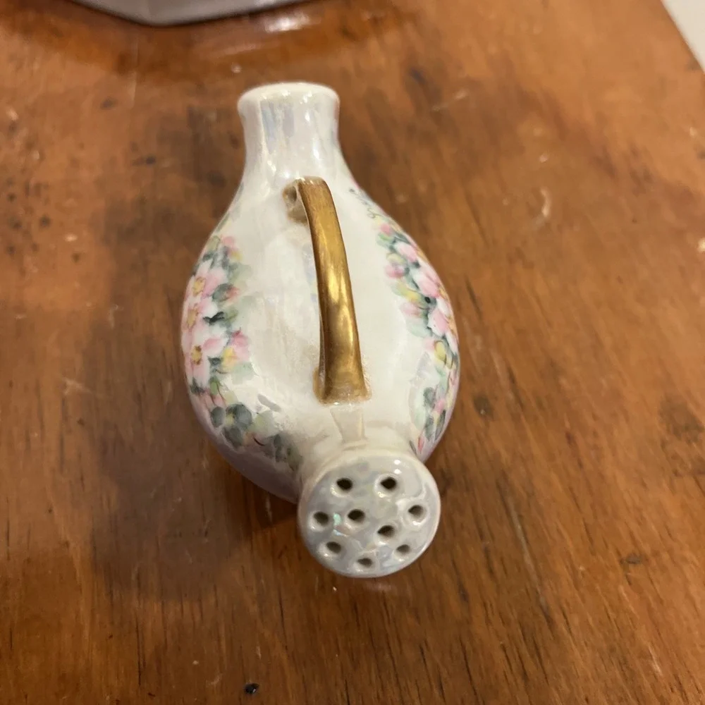 Vintage Porcelain One Piece Double Sided Shaker Hand Painted Flowers, Tray‎